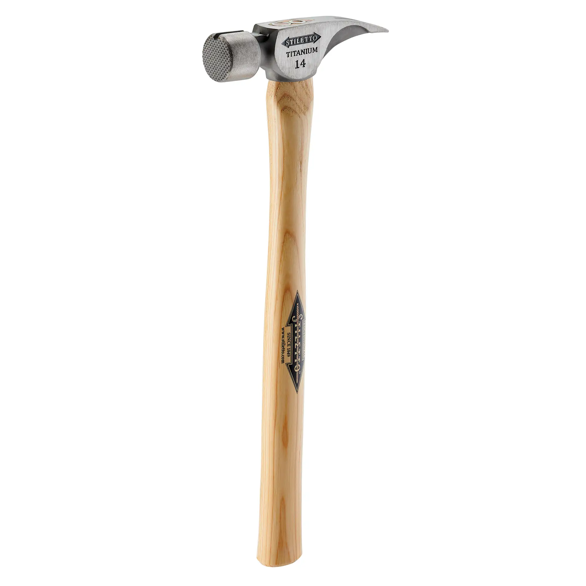 Stiletto TI14MS 14 Oz Titanium Titan Framer Hammer – Milled Face, Straight Handle